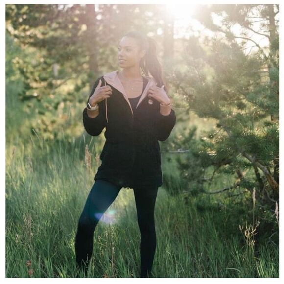 ZYIA Black Long Hooded Teddy Jacket size Small - Picture 1 of 7